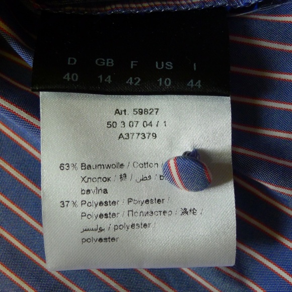 {Set} Stripe Mock Neck Blouse - Sz M - Picture 10 of 11